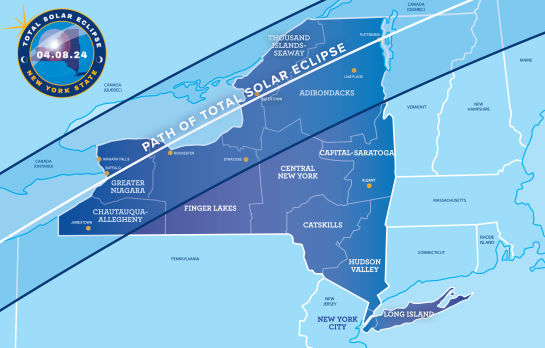 Path of total solar eclipse map