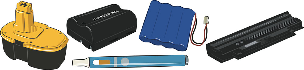 Rechargeable Lithium Batteries Illustrations