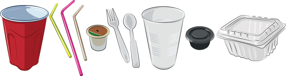 Single Use Plastics Illustrations