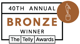 Graphic with stylized wording: "40th Annual Bronze Winner"