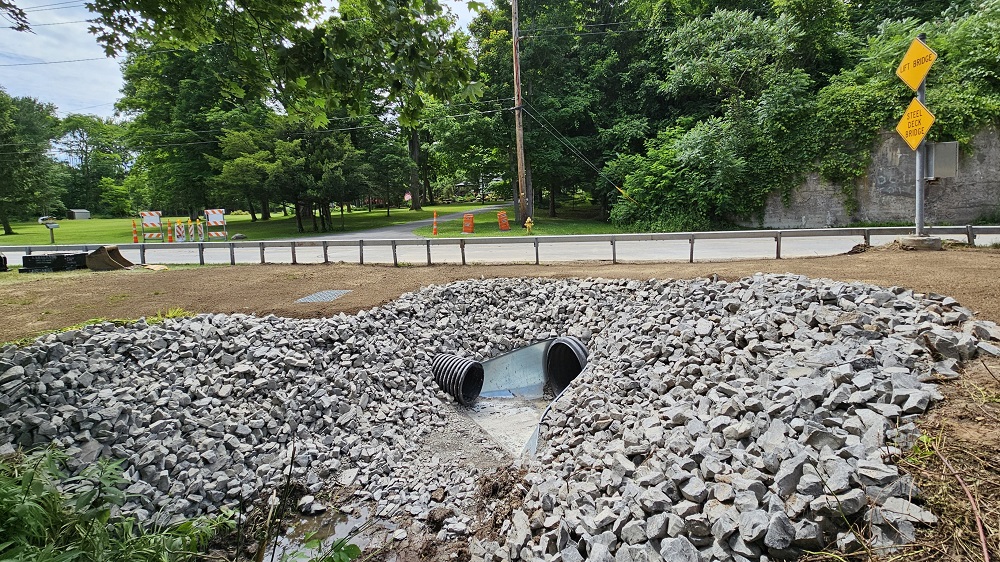 Photo of drain ditch with rocks