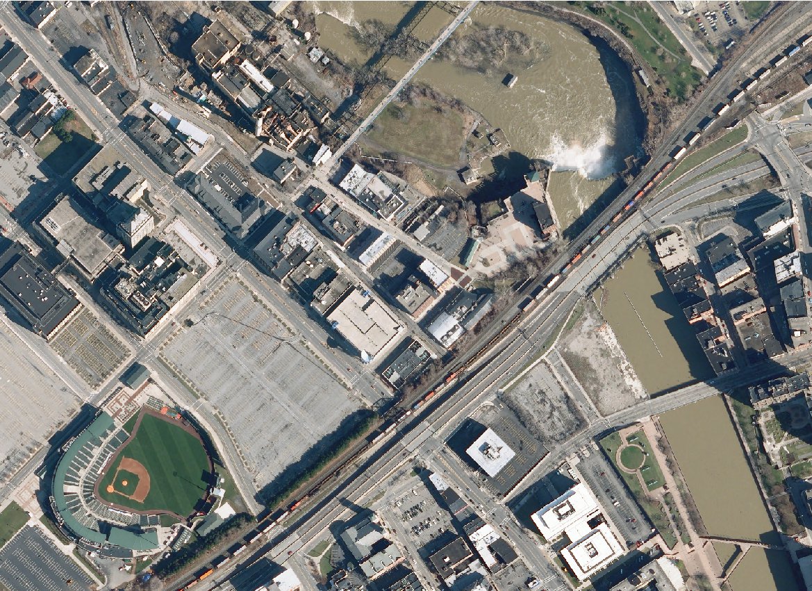 Pictometry Aerial Image showing Frontier Field.