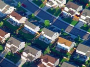 Overhead picture of subdivision.