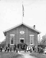 Old picture of Parma schoolhouse.