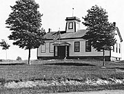 Old picture of Hamlin #1 schoolhouse.