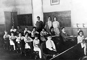 Old picture of classroom in Chili #1 school.