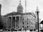 Historic picture of the second Monroe County Courthouse.