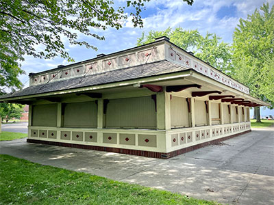 Photo of future concession stand building