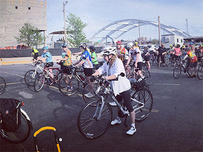 Picture of people on bicycles