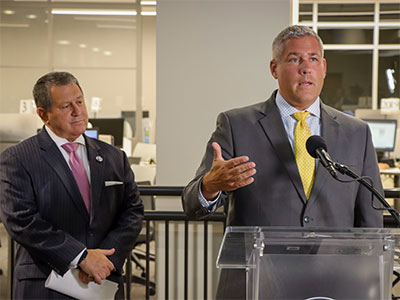 Press Conference Photo of Adam Bello & Joe Morelle