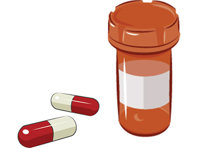 Illustration of pill bottle