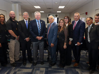 Photo of Public Safety staff with Robert Burns