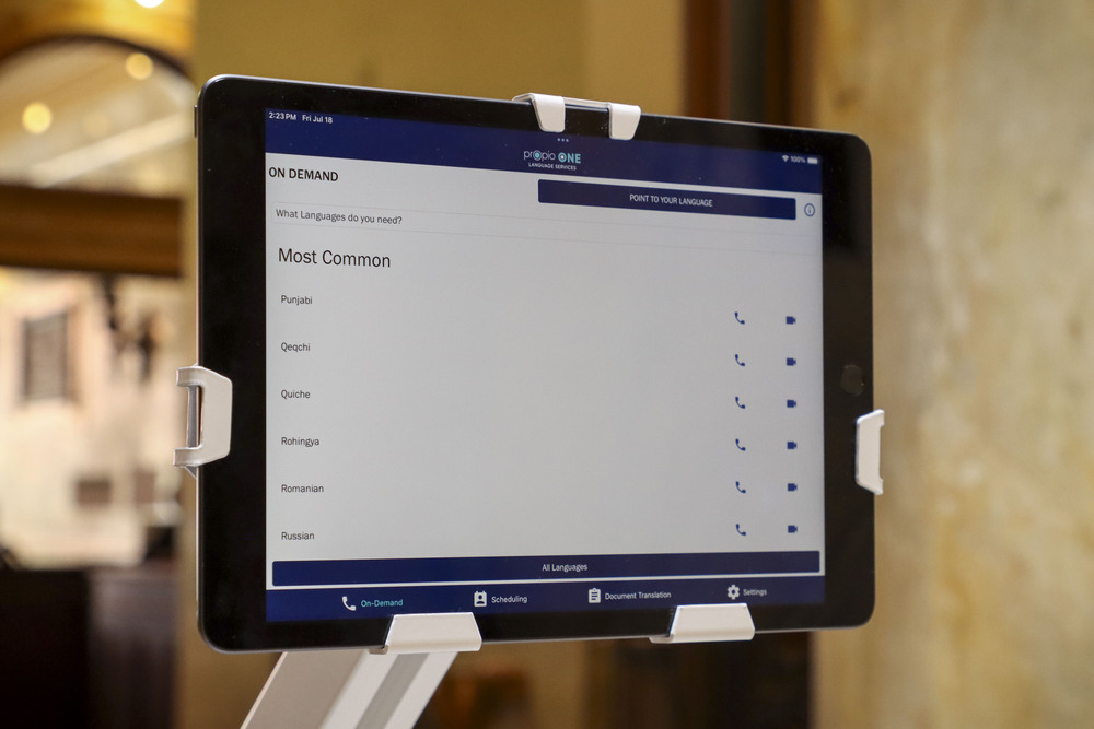 Photo of iPad Language Selection Interface