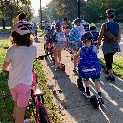 Photo of children on bikes