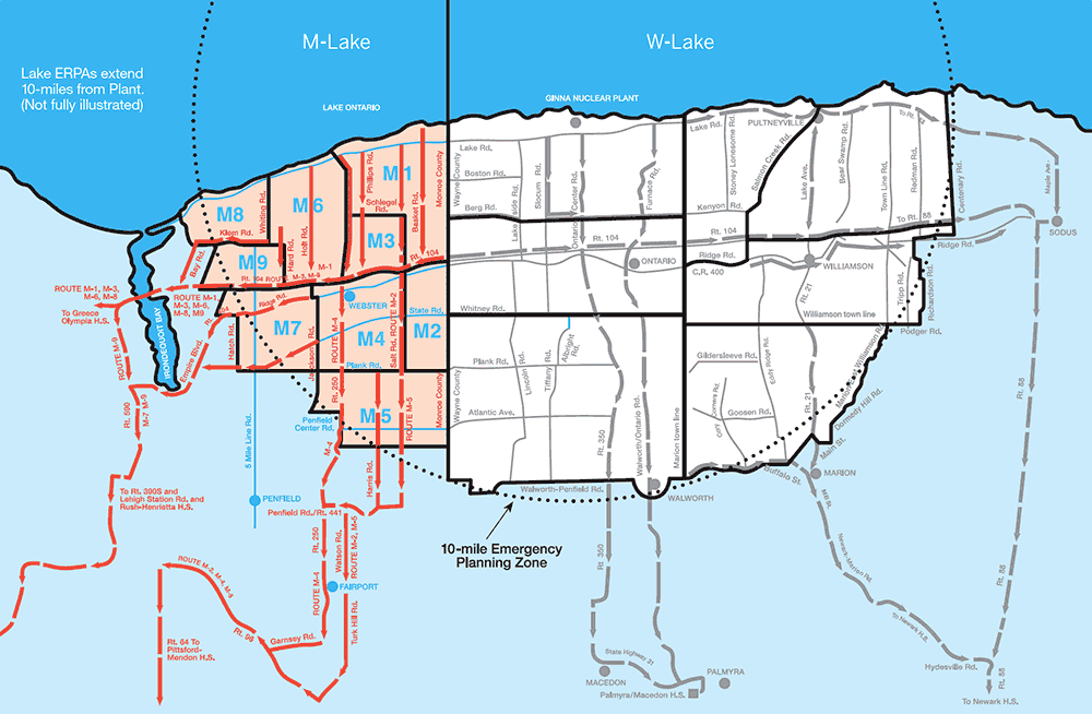 Monroe County Emergency Response Planning Areas (ERPAs) Map