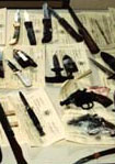 Samples of illegal weapons