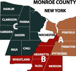 Zone Map of Monroe County, NY